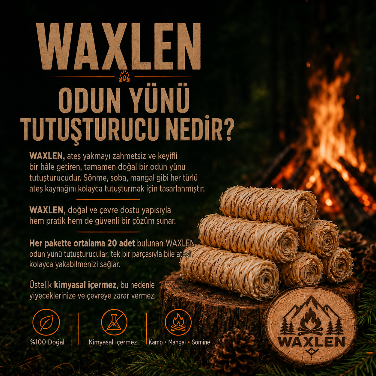 Waxlen Doğal Ateş Başlatıcı